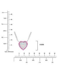 Macy's Pink Sapphire (0.12 ct. t.w.) & Opal (6mm) Necklace in Rhodium Over Sterling Silver