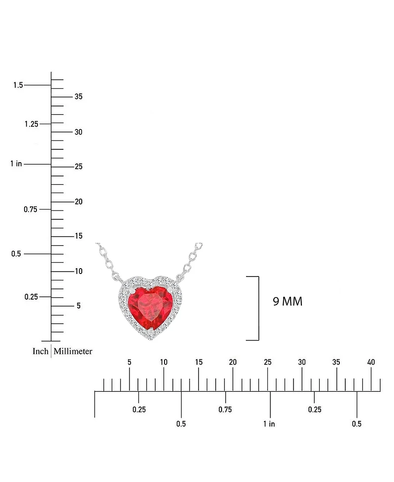 Macy's White Sapphire (0.12 ct. t.w.) Necklace in Rhodium Over Sterling Silver