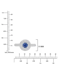 Macy's Sapphire (0.65 ct. t.w.) & Diamond (0.55 ct. t.w.) Puffy Circle Ring in 14k White Gold