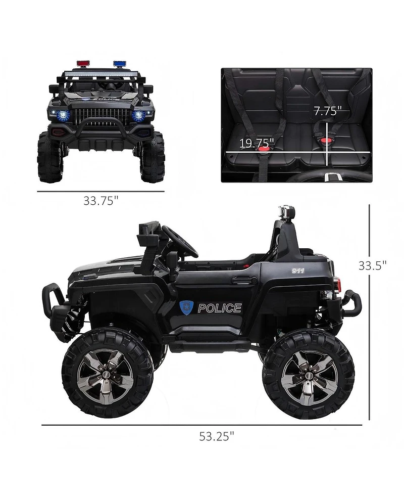 Hongge 12V Kids Ride On Police Truck with Remote Control