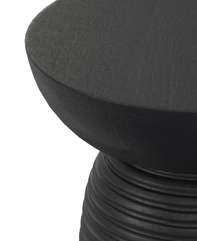 Simpli Home Boyd 13" Mango Wood Solid Ribbed Accent Table