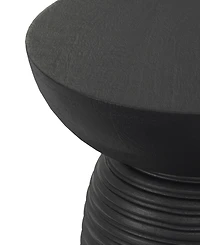 Simpli Home Boyd 13" Mango Wood Solid Ribbed Accent Table