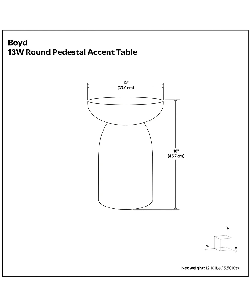 Simpli Home Boyd 13" Mango Wood Solid Stripe Accent Table