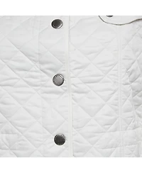 Pre-Owned Burberry Women's Brit White Synthetic Quilted Button Front Jacket