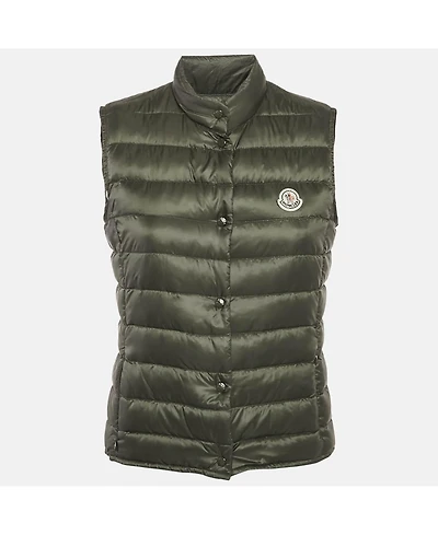 Pre-Owned Moncler Women's Olive Green Sleeveless Puffer Down Liane Gilet