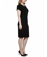 Ny Collection Petite Petal SleeveTextured Knit Dress