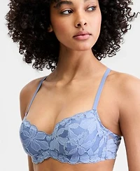 B.Temptd By Wacoal Womens Feeling Famous Balconette Contour Bra Lace Kiss High Leg Brief Underwear