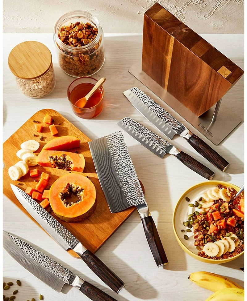 Cuisine::pro Damashiro Emperor Stainless Steel 6-Pc. Nanashi Knife Block Set