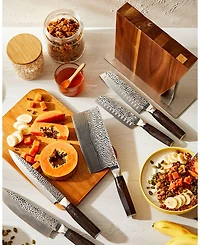 Cuisine::pro Damashiro Emperor Stainless Steel 6-Pc. Nanashi Knife Block Set