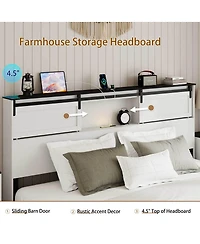 Streamdale Furniture Storage Headboard with 2 Usb Ports for Easy Charging & Access
