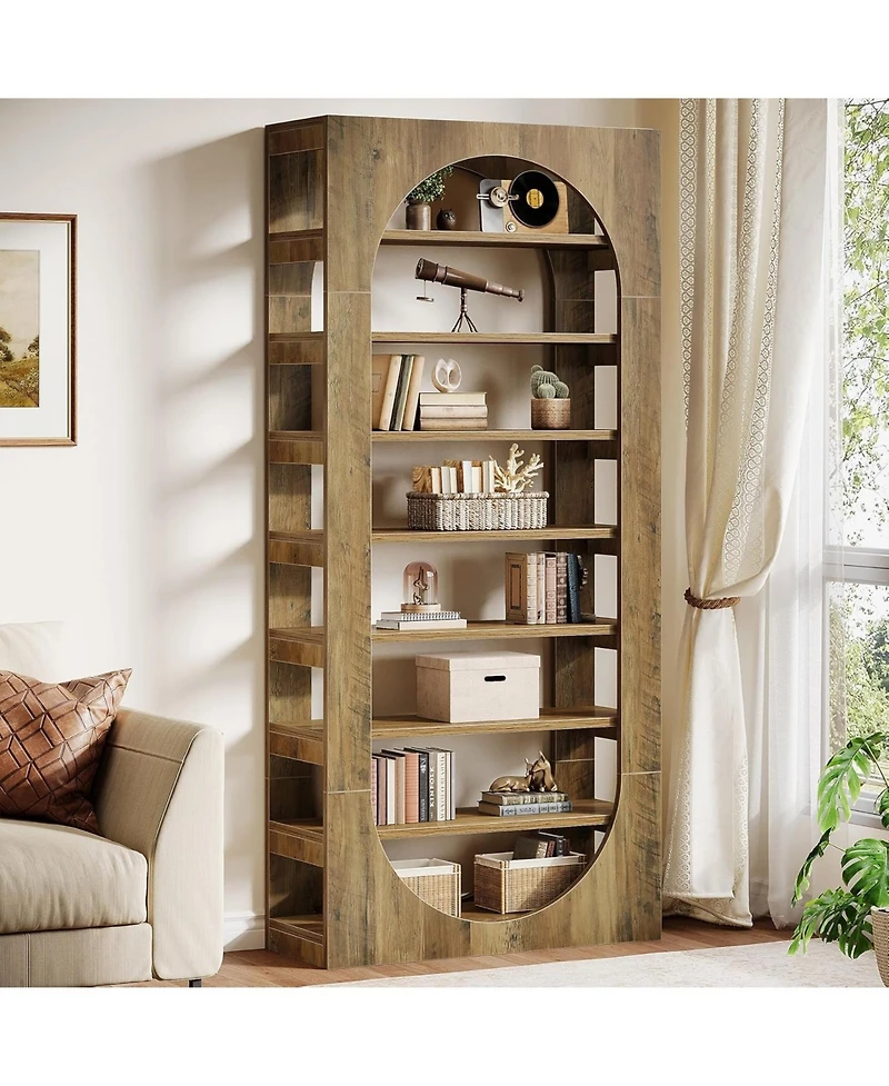 Tribesigns 70.87" Tall Arched Bookshelf, 8-Tier