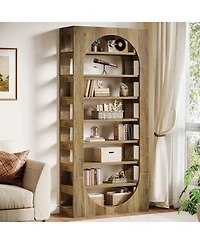 Tribesigns 70.87" Tall Arched Bookshelf, 8-Tier
