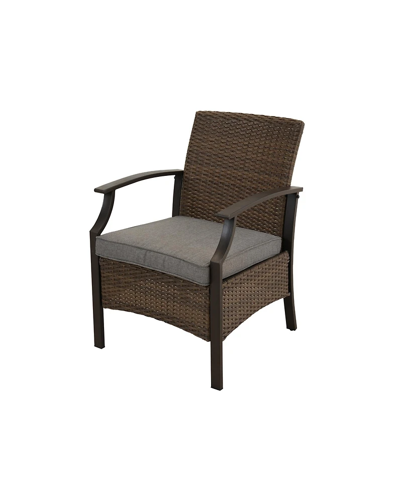 Boyel Living Rattan-Woven Powder-Coated Detachable 3-Piece Chat Set