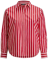 Lauren Ralph Plus Classic Fit Striped Point Collar Shirt