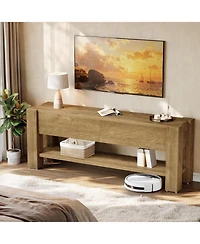 Tribesigns 63" Tv Stand for TVs up to 75-Inch, Entertainment Center with 2 Drawers and Open Storage Shelves, Media Console Television Stands