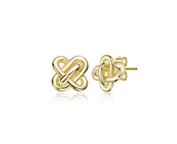 Rachel Glauber Elegant Knot Loop Stud Earrings in 14K Gold Plated