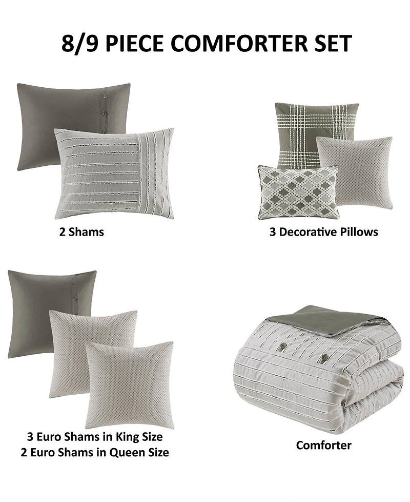 Madison Park Signature Essence Clipped Jacquard 10-Pc. Comforter Set, King