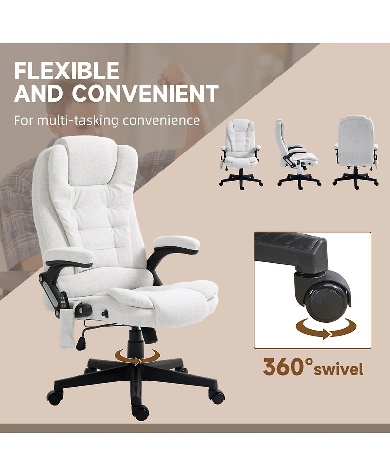Boyel Living 6 Point Vibrating Massage Office Chair with Heat High Back Reclining Executive Chair