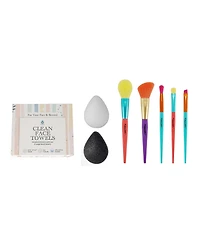 Pursonic Flawless Skin & Makeup Prep Kit – Brush Set, Xl Clean Face Towels & Konjac Sponge