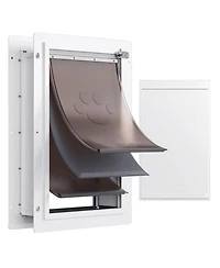 Cozito Large Wall Pet Door with Metal Frame & Lock, 14.25" x 21.1", 3-Flap Weatherproof Design