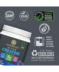Sunwarrior micronized creatine monohydrate for muscle building, strength, recovery, and cognition; keto friendly