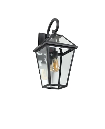 21"(H) 1-Pack Outdoor Wall Lantern Light – Modern Metal & Clear Glass Sconce for Porch, Patio, and Garden Lighting (Bulb Not Included)