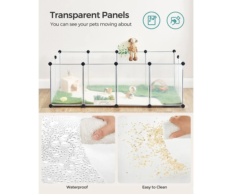 Cozito Cat Litter Box Enclosure with Removable Divider, Modular Pp Panels, Easy Assembly, 56.3" L
