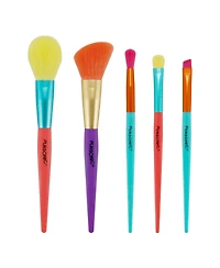 Pursonic Studio Makeup Brush Set (5-Piece) & Silicone Beauty Brush Cleaning Tool