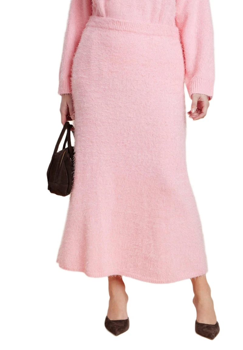 Eloquii Women's Fuzzy Maxi Sweater Skirt