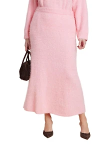 Eloquii Women's Fuzzy Maxi Sweater Skirt