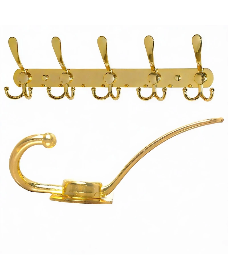 Yigii Heavy Duty 5-Tri Hook Wall Rack - Gold