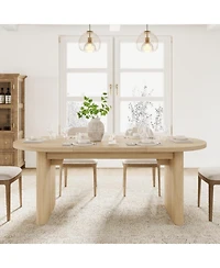 Gaomon Kitchen Table 70 Oval Dining Table for 6 to 8 People Long Large Kitchen Table for Dining Room, Home Office, Living Room