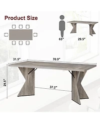 Gaomon Kitchen Table 71 Inch Rectangular Kitchen Table Dining