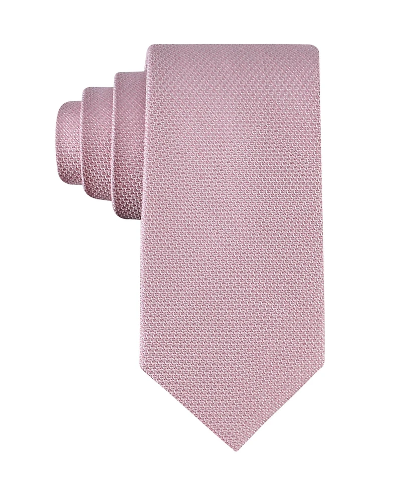 Calvin Klein Men's Textured Solid Silk & Linen Blend Tie