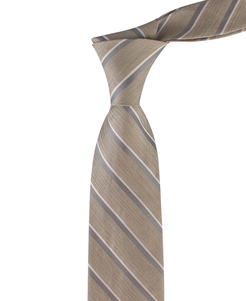 Calvin Klein Men's Silk & Linen Blend Striped Tie