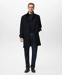 Mango Men's Wool Funnel Neck Coat