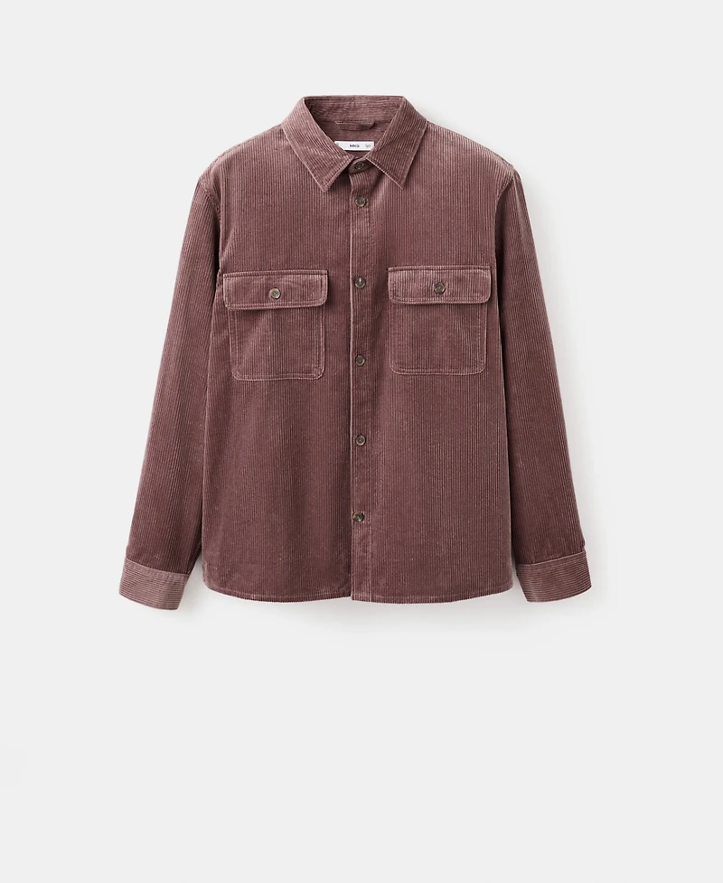 Mango Men's Pockets Corduroy Overshirt