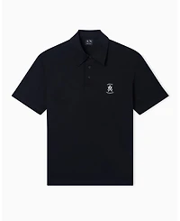 A|X Armani Exchange Men's Short Sleeve Mercerized Cotton Logo Polo Shirt