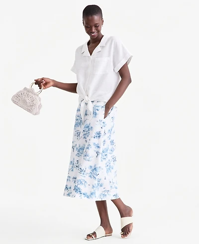 Charter Club Women's 100% Linen Midi Skirt, Macy's Exclusive
