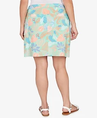 Hearts Of Palm Plus Printed Tech Stretch Pull On Skort