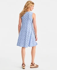 Style & Co Women's Printed Lace-Up Sleeveless Dress, Macy's Exclusive