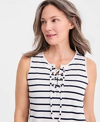 Style & Co Women's Lace-Up Sleeveless Dress, Macy's Exclusive