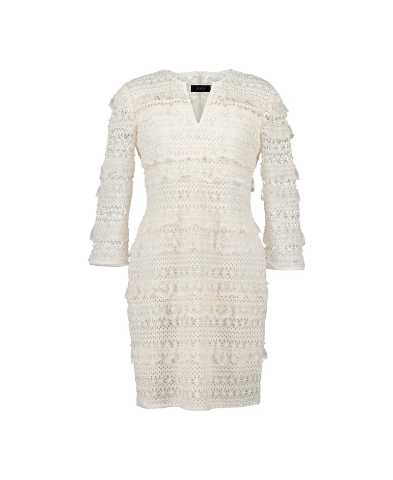 Ivonne Women's Natural Lace Mini Dress