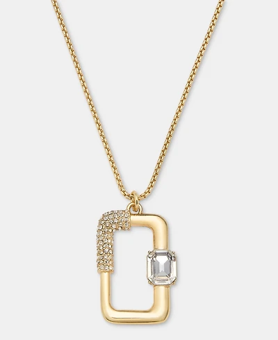 Karl Lagerfeld Paris Crystal Link Pendant Necklace, 34" + 3" extender