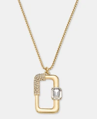 Karl Lagerfeld Paris Crystal Link Pendant Necklace, 34" + 3" extender