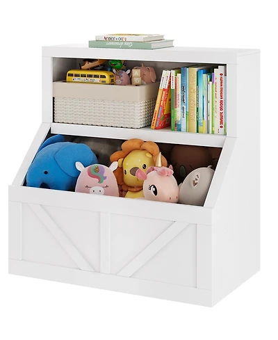 gaomon Kids Bookshelf and Toy Storage, Wooden Toddler Bookcase Cabinet with Storage Organizer
