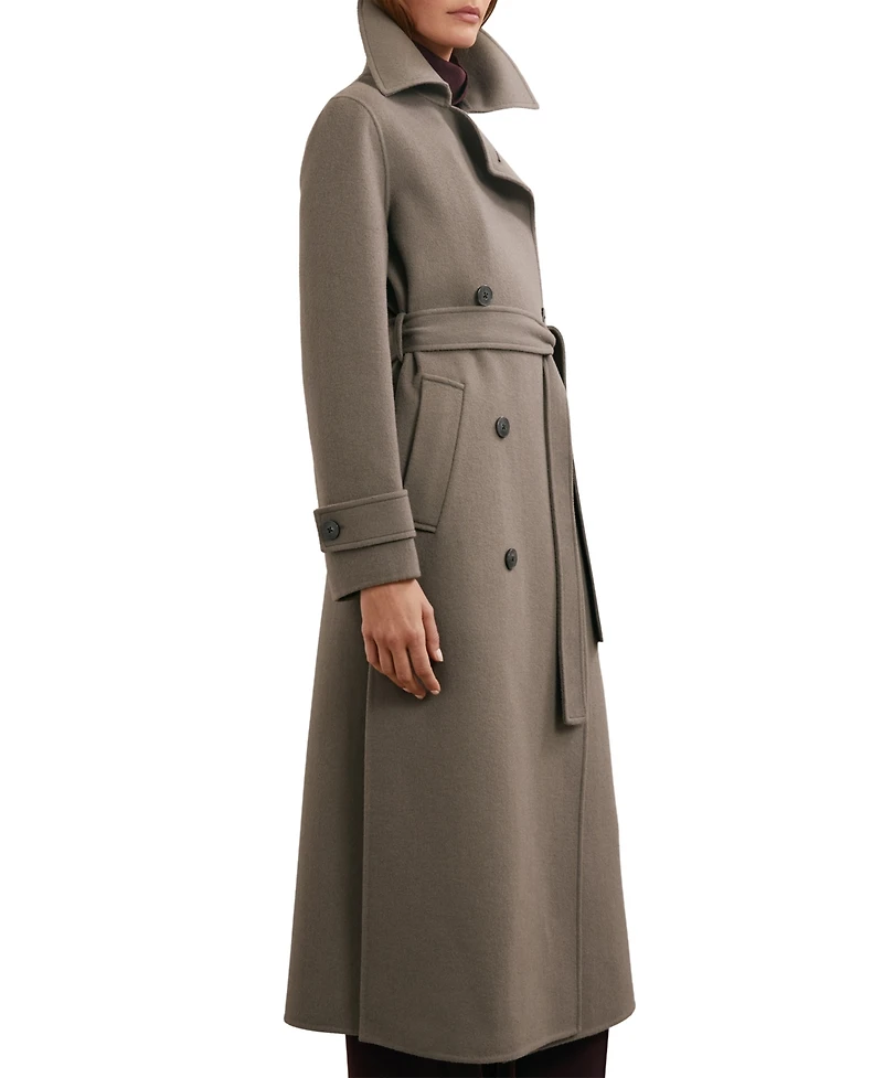 Reiss Women's Wool-Blend Belted Blind Seam Coat