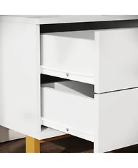 Homsee 5-Drawer White Wood Chest of Drawer Accent Storage Cabinet Organizer