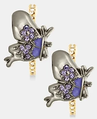 Anne Klein Small Pave Butterfly C-Hoop Earrings, 0.62"