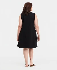 Style & Co Plus Solid Lace-Up Dress, Macy's Exclusive
